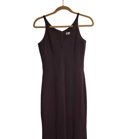 Dress the Population Trumpet Fit-and-Flare Maxi Dress Gown Purple Eggplant Plum - Picture 15 of 16